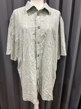 Honolua Surf 100% silk Light Sage Short-Sleeve Button-Down Shirt